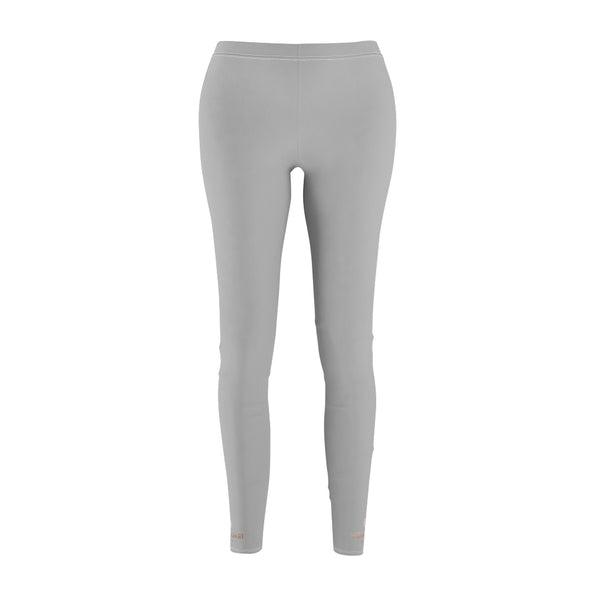 Light Gray Solid Color Print Women's Dressy Long Casual Leggings- Made in USA-All Over Prints-Heidi Kimura Art LLC Light Gray Solid Colorful Casual Tights, Grey Fancy Fashion Tights, Modern Minimalist Solid Color Women's Casual Leggings - Made in USA (US Size: XS-2XL)