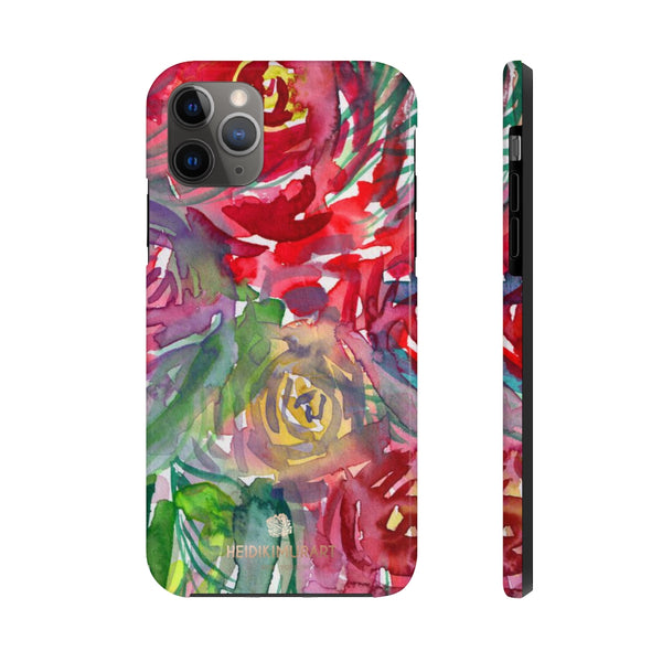 Red Rose Floral Print Phone Case, Flower Case Mate Tough Phone Cases-Made in USA - Heidikimurart Limited 