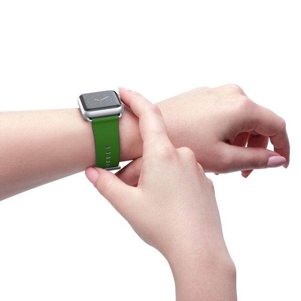 Black Green Duo Apple Band, Solid Color Print Premium Apple Watch Band- Made in USA-Watch Band-Heidi Kimura Art LLC