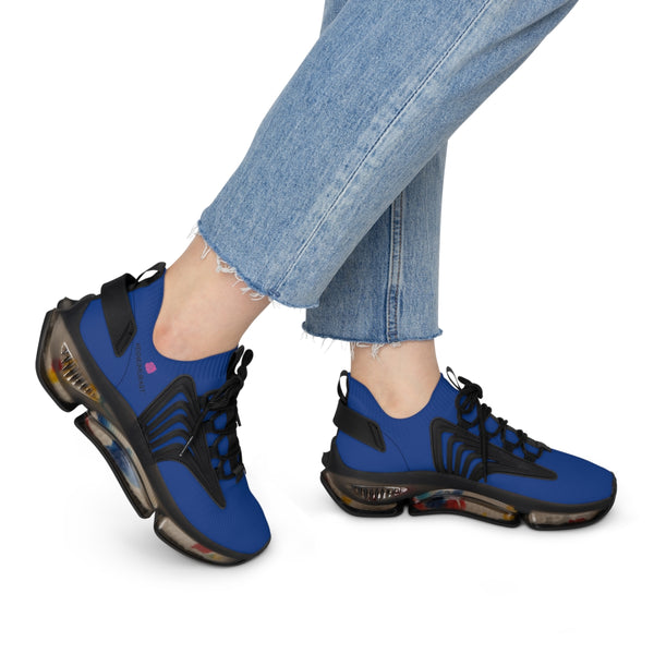 Dark Blue Women's Mesh Sneakers, Best Solid Dark Blue Color Sports Casual Mesh Sneakers For Men