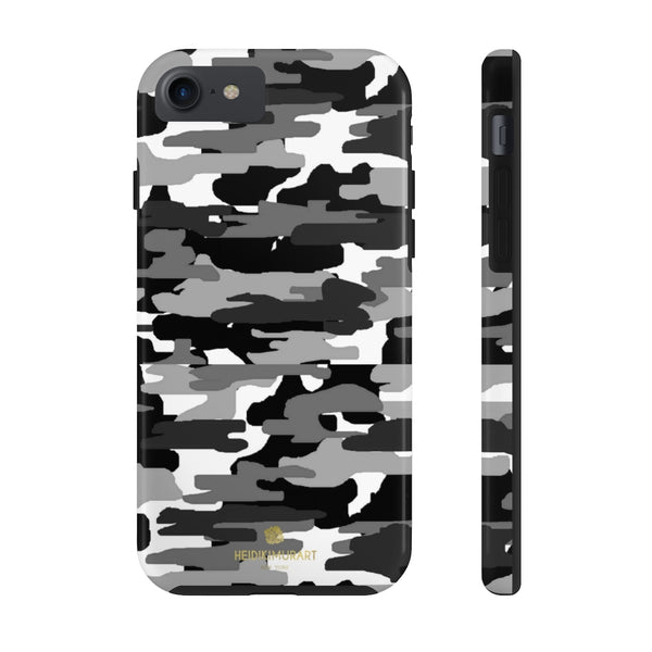 Grey Camo Print iPhone Case, Case Mate Tough Samsung Galaxy Phone Cases-Phone Case-Printify-iPhone 7, iPhone 8 Tough-Heidi Kimura Art LLC