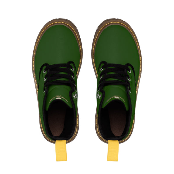 Emerald Green Classic Solid Color Designer Women's Winter Lace-up Toe Cap Boots-Women's Boots-Heidi Kimura Art LLC Emerald Green Women's Boots, Emerald Green Classic Solid Color Designer Women's Winter Lace-up Toe Cap Boots Shoes (US Size: 6.5-11)