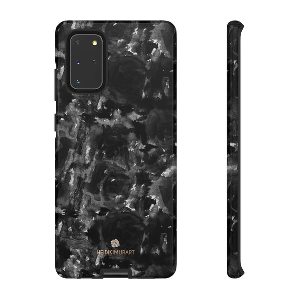 Black Rose Floral Tough Cases, Abstract Print Best Designer Phone Case-Made in USA-Phone Case-Printify-Samsung Galaxy S20+-Glossy-Heidi Kimura Art LLC