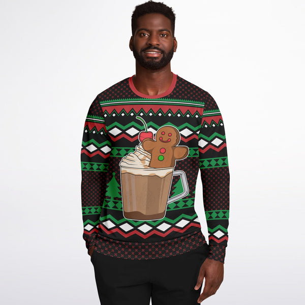Funny Ugly Gingerbread Christmas Sweatshirt, Unisex Durable Comfy Fleece Sweatshirt For Men or Women