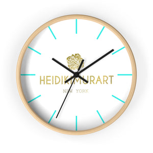 Heidi Kimura Art in Gold Foil Color 10 inch Diameter Wall Clock - Made in USA-Wall Clock-Wooden-Black-Heidi Kimura Art LLC