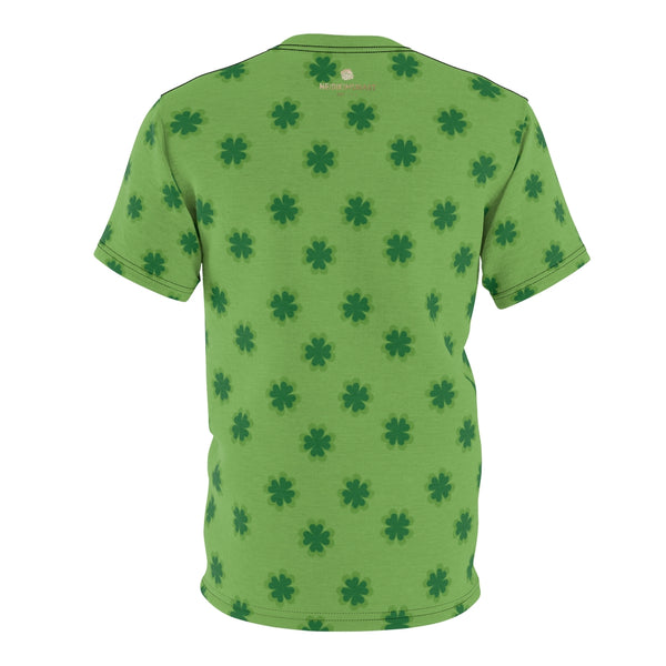 Light Green Clover St. Patrick's Day Print Unisex Crew Neck Cut & Sew Tee- Made in USA-Unisex T-Shirt-Heidi Kimura Art LLC
