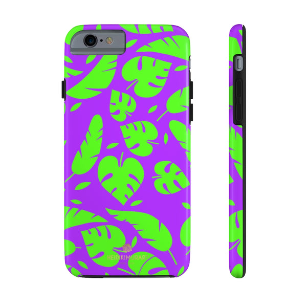 Green Colorful Tropical Leaf Print Designer Case Mate Tough Phone Cases-Made in USA - Heidikimurart Limited 