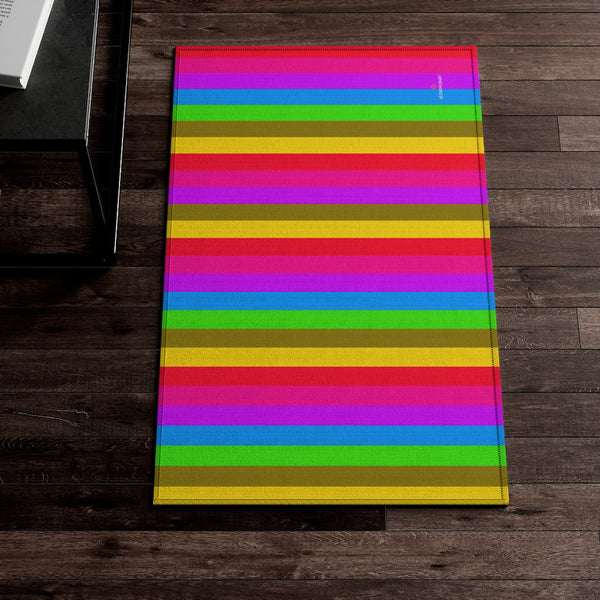 Rainbow Striped Print Dornier Rug