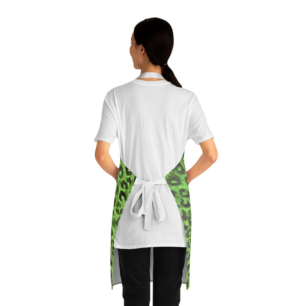Green Leopard Print Apron