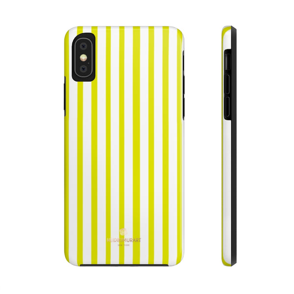 Yellow Striped iPhone Case, Designer Case Mate Tough Samsung Galaxy Phone Cases-Phone Case-Printify-iPhone X Tough-Heidi Kimura Art LLC