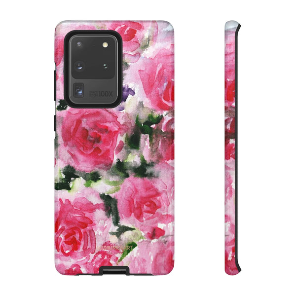 Pink Rose Floral Tough Cases, Roses Flower Print Best Designer Phone Case-Made in USA-Phone Case-Printify-Samsung Galaxy S20 Ultra-Glossy-Heidi Kimura Art LLC