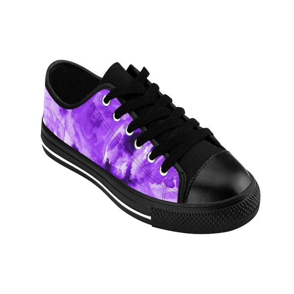 Purple Abstract Women's Sneakers, Purple Floral Print Women's Running Shoes Best Premium Low Top Sneakers Shoes