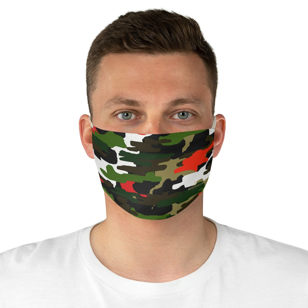 Green Red Camouflage Print Face Mask, Adult Military Style Modern Fabric Face Mask-Made in USA-Accessories-Printify-One size-Heidi Kimura Art LLCGreen Camouflage Print Face Mask, Adult Military Style Designer Fashion Face Mask For Men/ Women, Designer Premium Quality Modern Polyester Fashion 7.25" x 4.63" Fabric Non-Medical Reusable Washable Chic One-Size Face Mask With 2 Layers For Adults With Elastic Loops-Made in USA