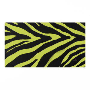 Zebra Animal Print Dornier Rug, Yellow and Black Zebra Stripes Animal Print Woven Indoor Carpet For Home or Office, Modern Basics Essential Premium Best Designer Durable Woven Skid-Resistant Premium Polyester Indoor Carpet Area Rug - Printed in USA (Size: 20"x32"(1'-8"x2'-8"), 35"×63"(2'-11"x5'-3"), 63"×84"(5'-3"x7'-0"))