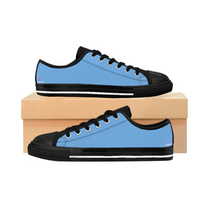Pale Blue Color Women's Sneakers, Lightweight Blue Low Tops Tennis Running Casual Shoes  For Women