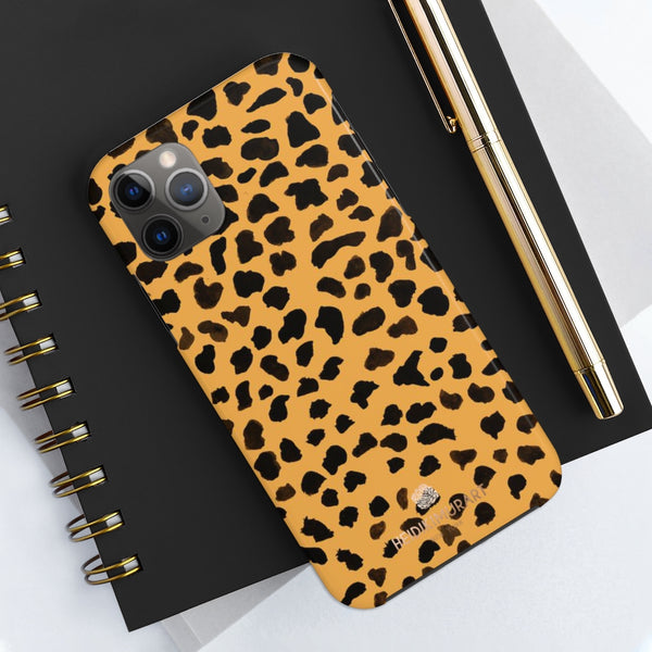 Brown Leopard Print Phone Case, Animal Print Case Mate Tough Phone Cases-Made in USA - Heidikimurart Limited 