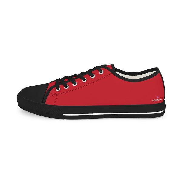 Dark Red Color Men's Sneakers, Best Solid Red Color Men's Low Top Sneakers Tennis Canvas Shoes (US Size: 5-14)