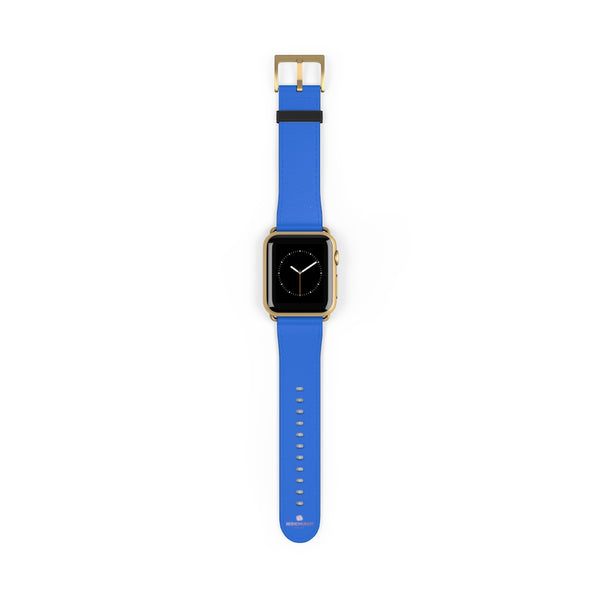 Blue Solid Color 38mm/42mm Watch Band Strap For Apple Watches- Made in USA-Watch Band-38 mm-Gold Matte-Heidi Kimura Art LLC