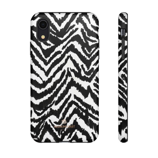 White Tiger Stripe Phone Case, Animal Print Best Tough Designer Phone Case -Made in USA-Phone Case-Printify-iPhone XR-Matte-Heidi Kimura Art LLC