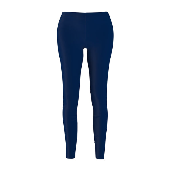 Teal Blue Classic Solid Color Women's Fashion Casual Leggings - Made in USA-Casual Leggings-M-Heidi Kimura Art LLC
