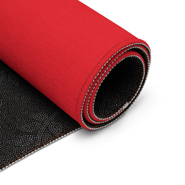 Bright Red Color Dornier Rug, Solid Color Red Best Designer Woven Skid-Resistant Indoor Carpet - Printed in USA  (Size: 20"x32", 35"×63", 63"×84")