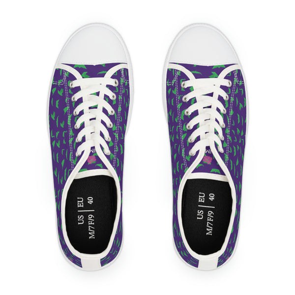 Purple Green Cranes Ladies' Sneakers, Best Women's Low Top Sneakers Best Quality Women's Canvas Sneakers (US Size: 5.5-12)