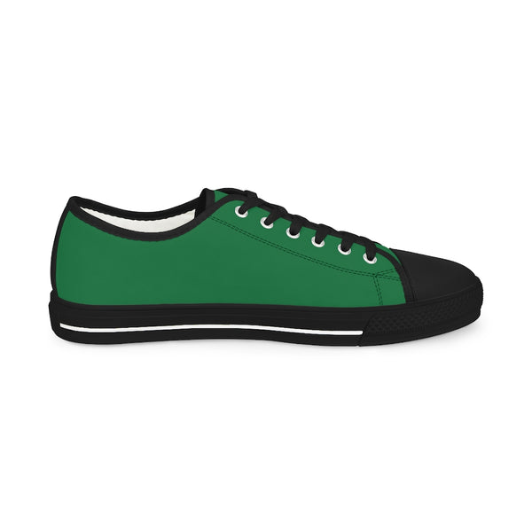 Dark Green Color Men's Sneakers, Best Solid Dark Green Color Men's Low Top Sneakers Tennis Canvas Shoes (US Size: 5-14)