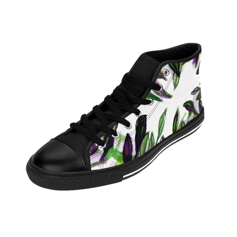 Tropical Leaves Women's High Top Designer Sneakers Running Shoes (US Size: 6-12)-Women's High Top Sneakers-Heidi Kimura Art LLC Tropical Leaves Women's Sneakers, Tropical Leaves Print Women's High Top Designer Sneakers Running Shoes (US Size: 6-12)
