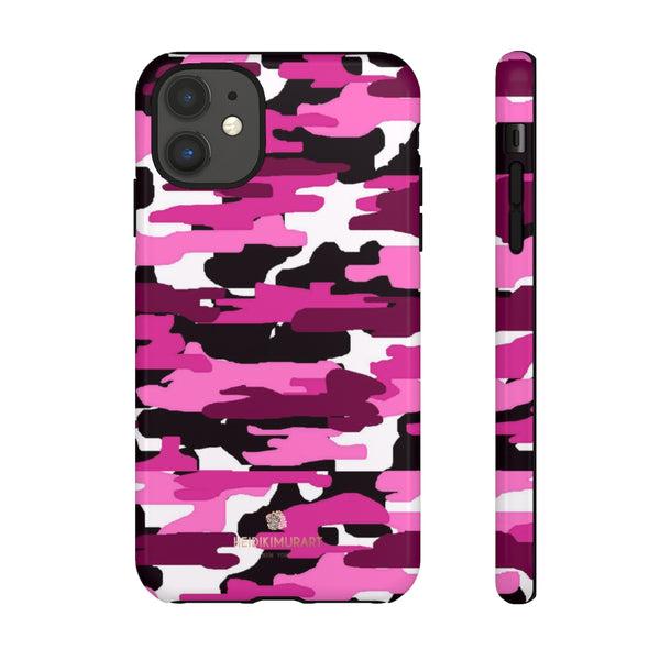 Pink Camouflage Print Phone Case, Tough Designer Phone Case -Made in USA-Phone Case-Printify-iPhone 11-Glossy-Heidi Kimura Art LLC