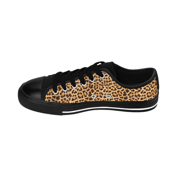 Brown Leopard Print Men's Sneakers, Designer Animal Print Best Low Top Shoes For Men-Shoes-Printify-Heidi Kimura Art LLC