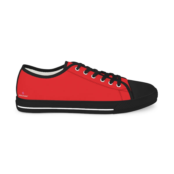 Red Color Men's Sneakers, Best Solid Red Color Modern Minimalist Best Breathable Designer Men's Low Top Canvas Fashion Sneakers With Durable Rubber Outsoles and Shock-Absorbing Layer and Memory Foam Insoles (US Size: 5-14)
