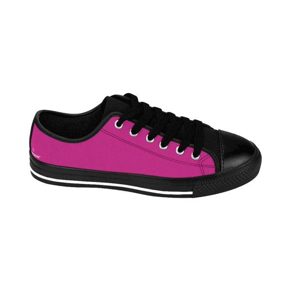 Hot Pink Color Women's Sneakers, Pink Lightweight Low Tops Tennis Running Casual Shoes  For Women