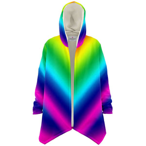 Rainbow Colorful Adult Long Cloak-Microfleece Cloak - AOP-Subliminator-XS-Heidi Kimura Art LLC