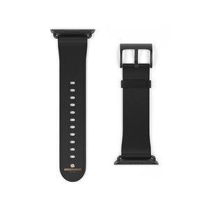 Black Solid Color Print 38mm/ 42mm Watch Band Strap For Apple Watches- Made in USA-Watch Band-38 mm-Black Matte-Heidi Kimura Art LLC