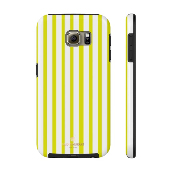 Yellow Striped iPhone Case, Designer Case Mate Tough Samsung Galaxy Phone Cases-Phone Case-Printify-Samsung Galaxy S6 Tough-Heidi Kimura Art LLC