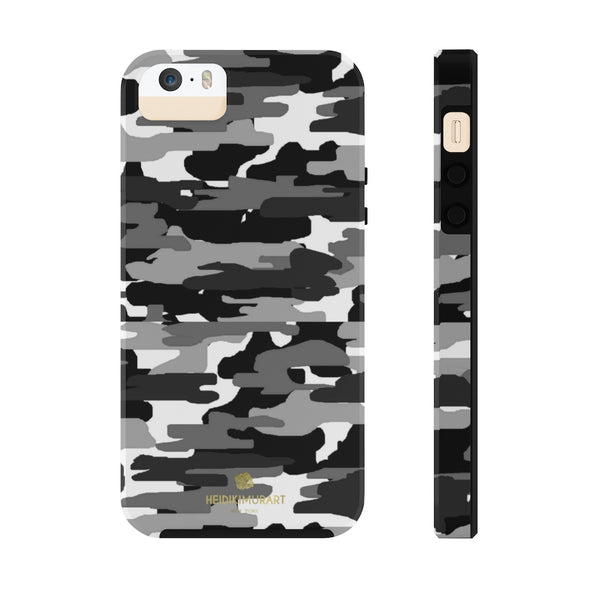 Grey Camo Print iPhone Case, Case Mate Tough Samsung Galaxy Phone Cases-Phone Case-Printify-iPhone 5/5s/5se Tough-Heidi Kimura Art LLC