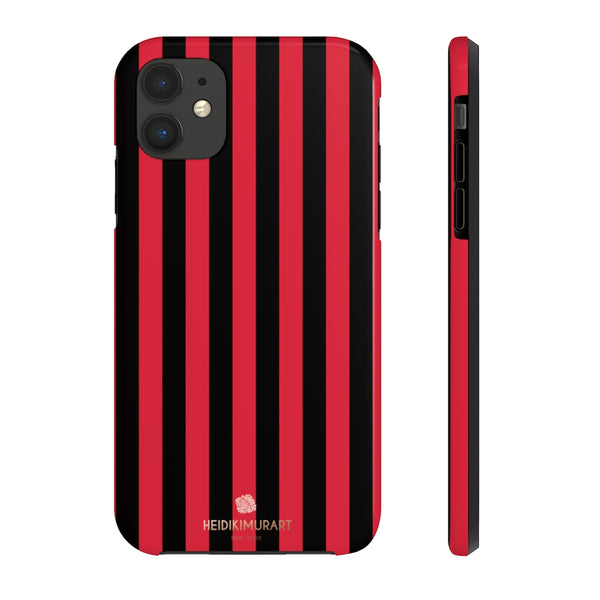 Red Black Stripe iPhone Case, Case Mate Tough Samsung Galaxy Phone Cases-Phone Case-Printify-iPhone 11-Heidi Kimura Art LLC