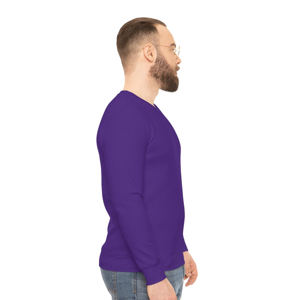 Dark Purple Men's Shirt, Color Lightweight Men's Sweatshirt, Solid Color Men's Shirt