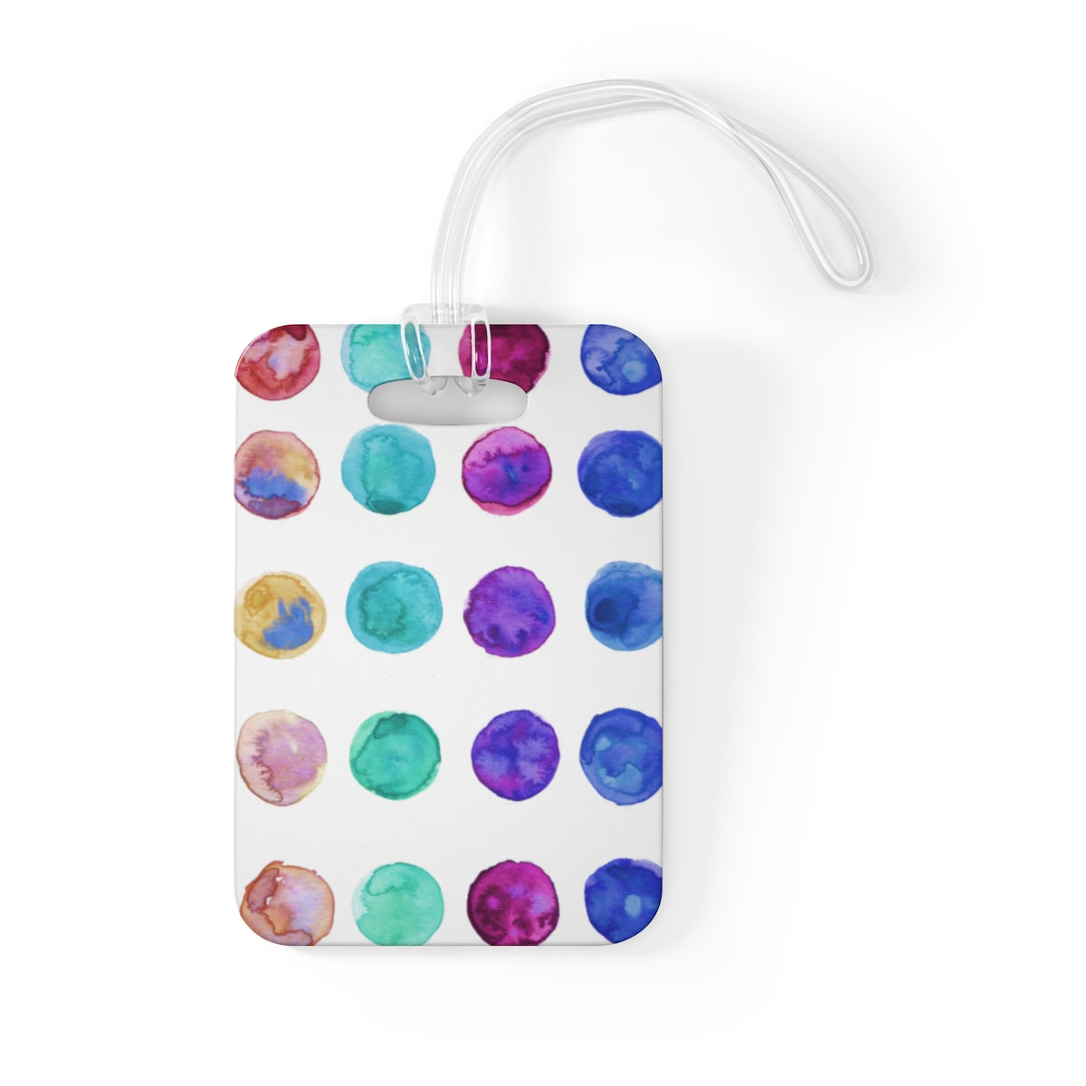 Ueto Cute Watercolor Polka Dots Designer Travel Luggage Suitcase Bag Tag - Made in USA-Bag Tags-One Size-Heidi Kimura Art LLC