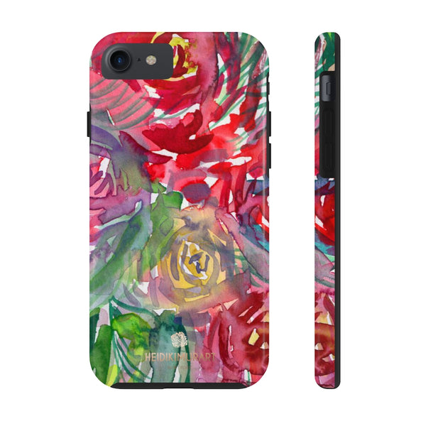 Red Rose Floral Print Phone Case, Flower Case Mate Tough Phone Cases-Made in USA - Heidikimurart Limited 