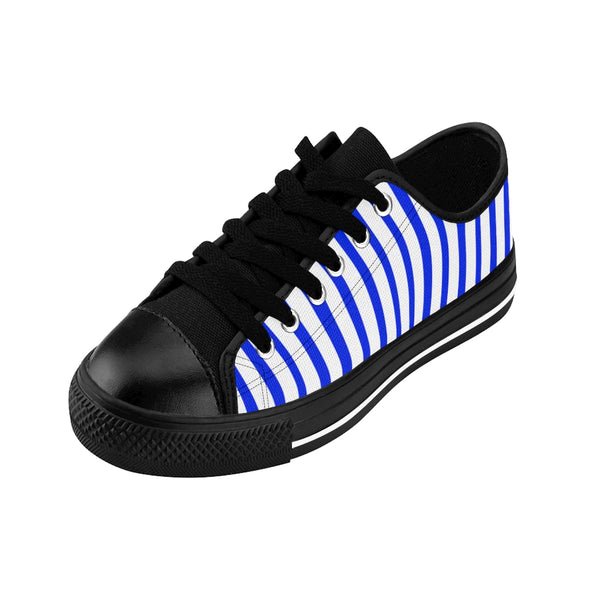 Blue White Striped Women's Sneakers-Shoes-Printify-Heidi Kimura Art LLC