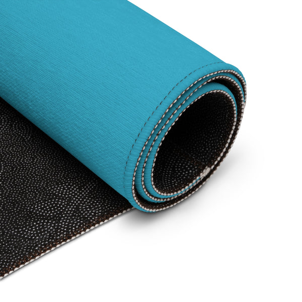 Bright Blue Color Dornier Rug, Solid Color Blue Modern Basics Essential Premium Beige Brown Best Designer Durable Woven Skid-Resistant Premium Polyester Indoor Carpet Area Rug - Printed in USA (Size: 20"x32"(1'-8"x2'-8"), 35"×63"(2'-11"x5'-3"), 63"×84"(5'-3"x7'-0"))