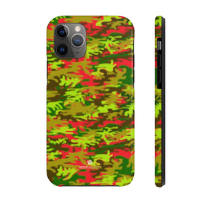 Red Green Camo iPhone Case, Case Mate Tough Samsung Galaxy Phone Cases-Phone Case-Printify-iPhone 11 Pro-Heidi Kimura Art LLC Red Green Camo iPhone Case, Best Classic Army Military Camouflage Print Phone Case, Designer Case Mate Tough Phone Cases For iPhones or Samsung Galaxy Devices -Made in USA