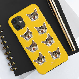 Yellow Cat Phone Case, Peanut Meow Cat Case Mate Tough Phone Cases-Made in USA - Heidikimurart Limited 