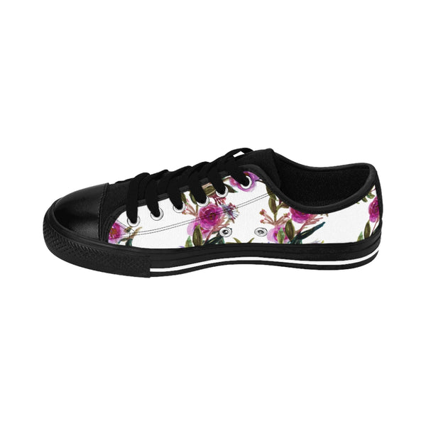 Purple Rose Print Women's Sneakers