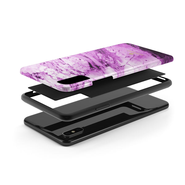 Purple Marble Print Phone Case, Designer Case Mate Tough Phone Cases-Made in USA - Heidikimurart Limited 