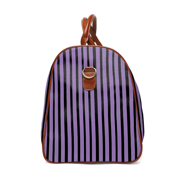 Purple Stripes Waterproof Travel Bag