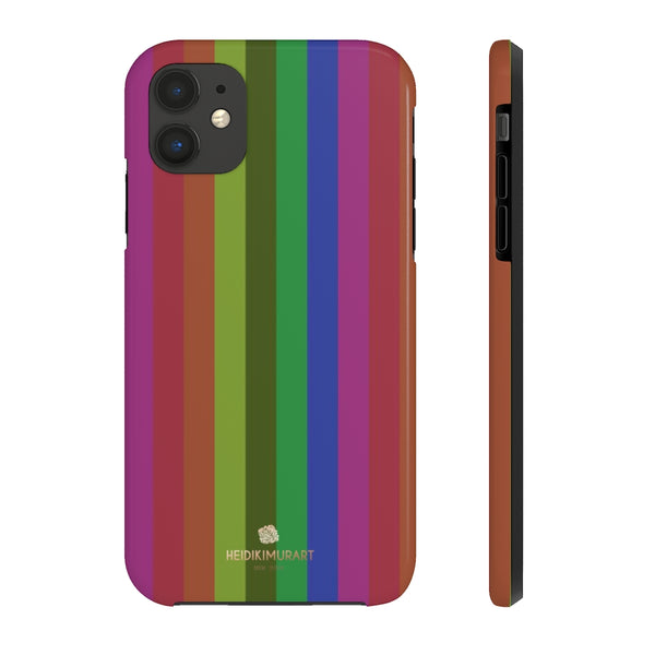 Faded Rainbow Stripe iPhone Case, Case Mate Tough Samsung Galaxy Phone Cases-Phone Case-Printify-iPhone 11-Heidi Kimura Art LLC