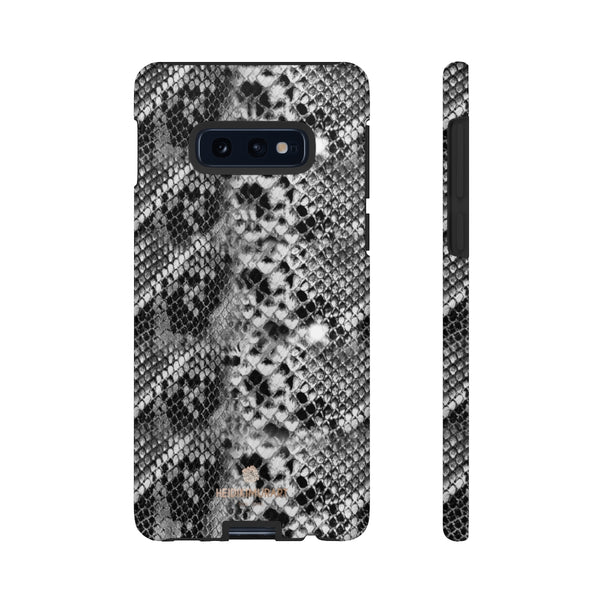 Black Snakeskin Print Tough Cases, Designer Phone Case-Made in USA-Phone Case-Printify-Samsung Galaxy S10E-Glossy-Heidi Kimura Art LLC