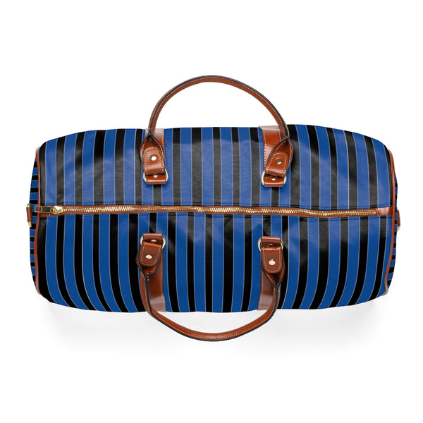 Blue Striped Waterproof Travel Bag